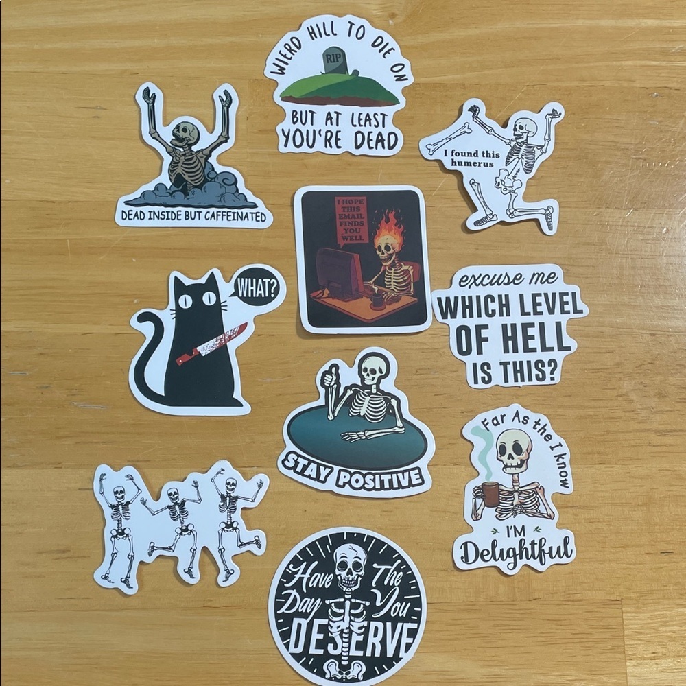 🚨Skeleton and Cat Sticker Set